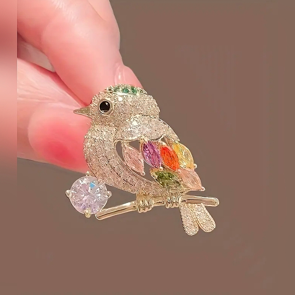 Colorful Magpie Brooch